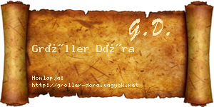 Gröller Dóra névjegykártya